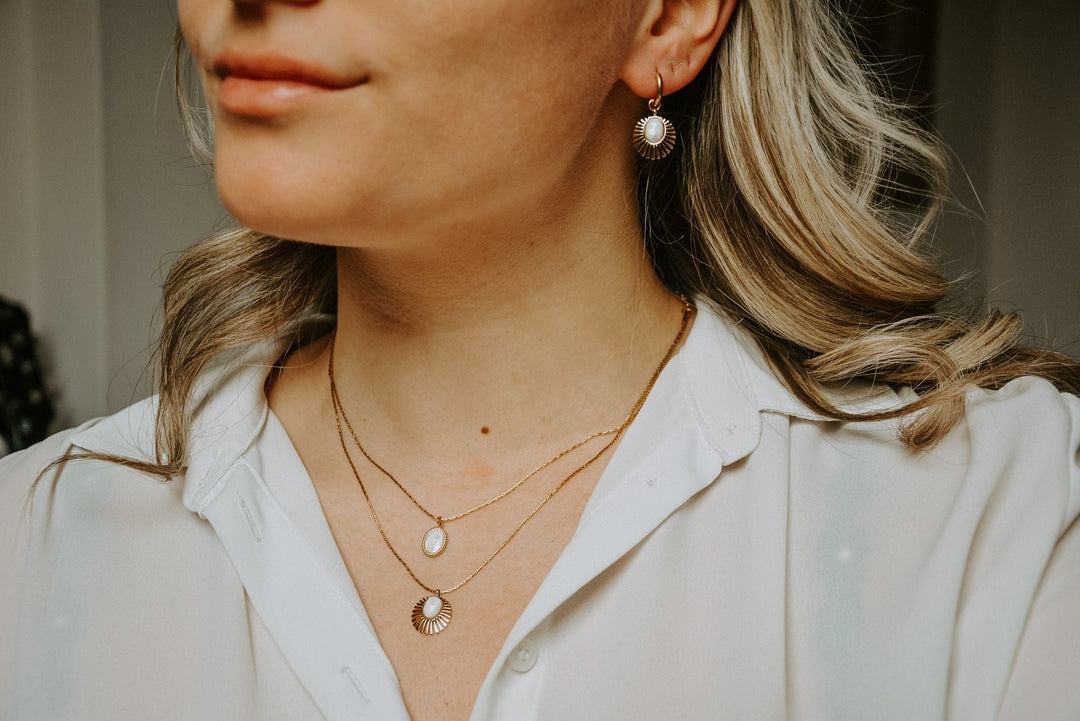 Danae - Necklace - Natural Stone - Stainless Steel