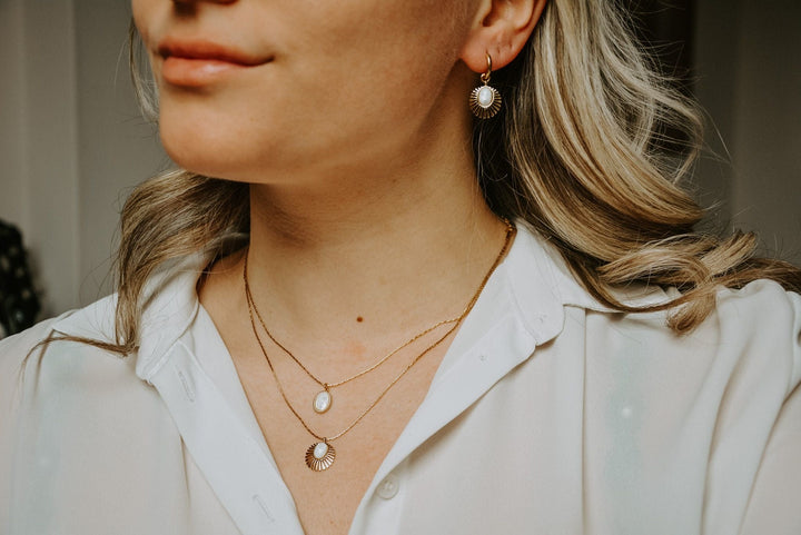 Danae - Necklace - Natural Stone - Stainless Steel
