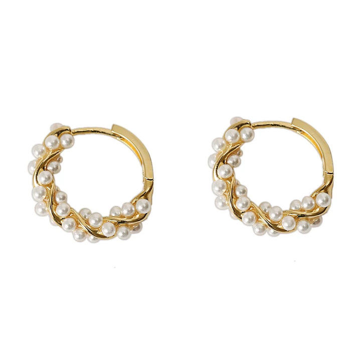 Celeste Pearl Hoop Earrings