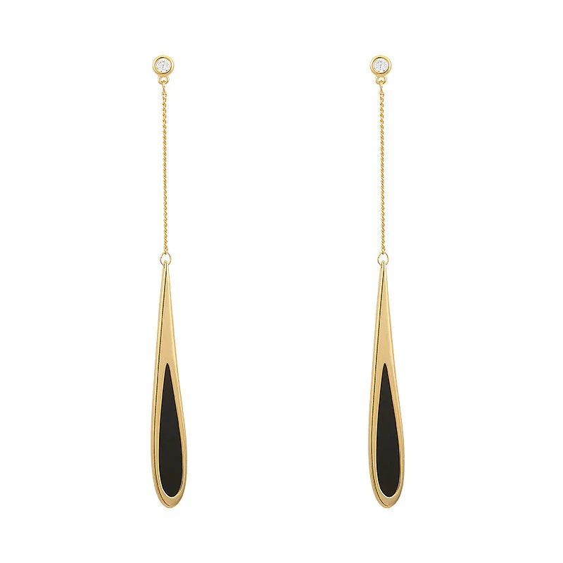 Midnight Teardrop Dangle Earrings