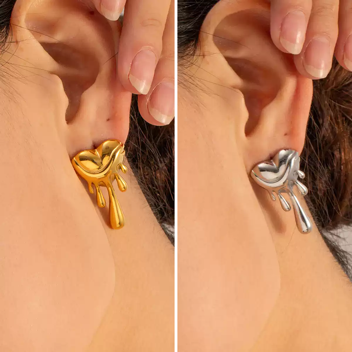 Maya Molten Heart Drop Earrings