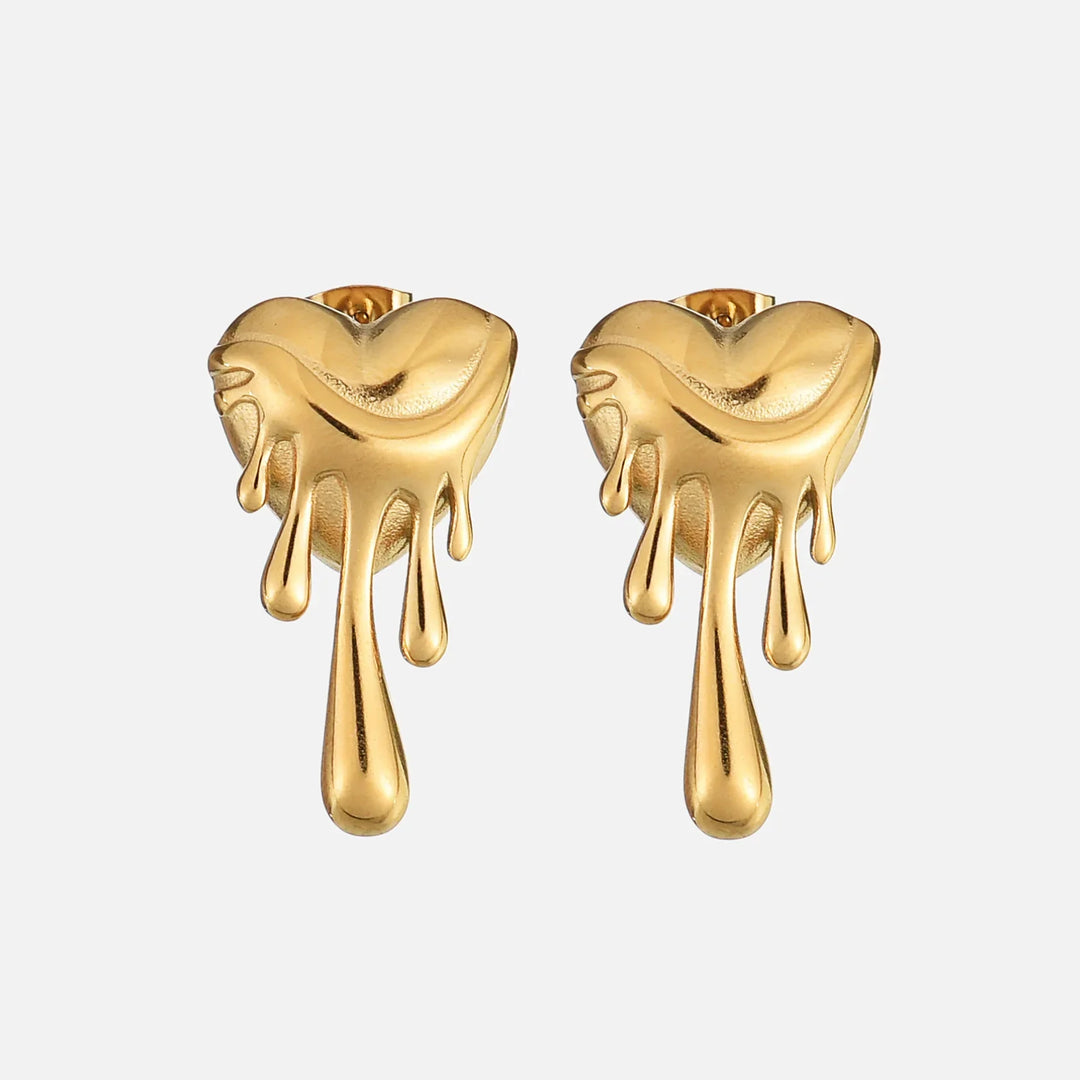 Maya Molten Heart Drop Earrings