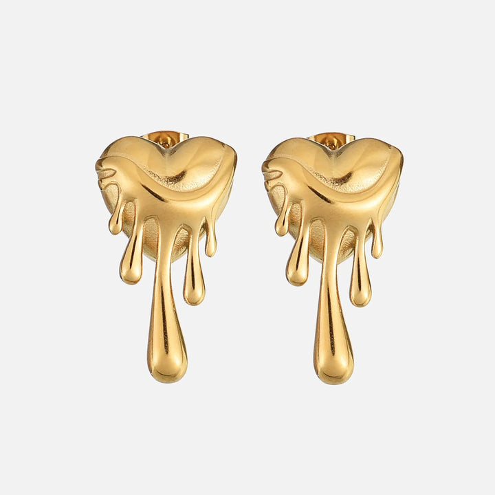 Maya Molten Heart Drop Earrings