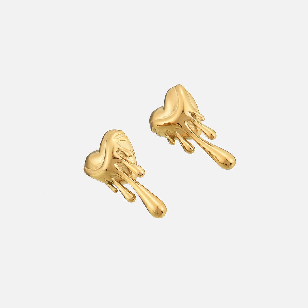 Maya Molten Heart Drop Earrings