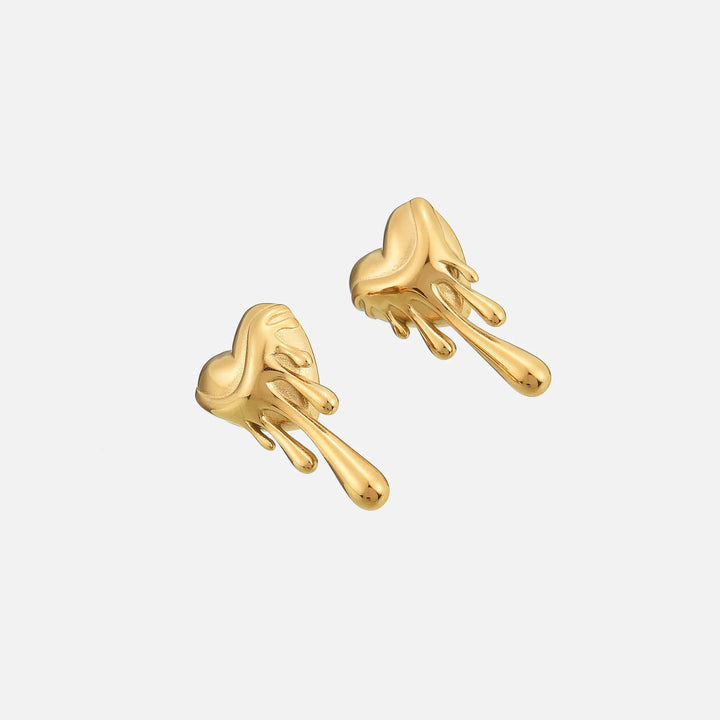 Maya Molten Heart Drop Earrings