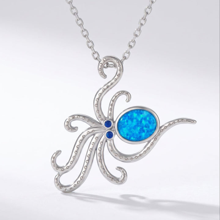 Blue Tide Octopus Necklace