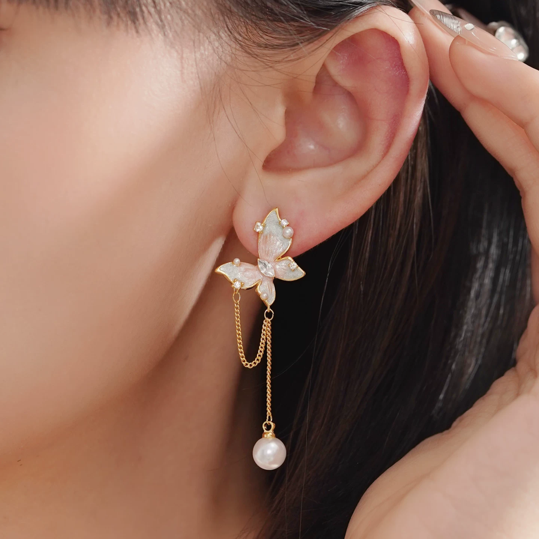 Aurelia Ethereal Butterfly Dangle Earrings