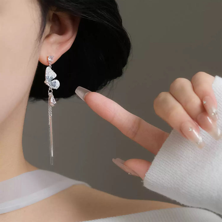 Ivara Pearl Wing Tassel Earrings