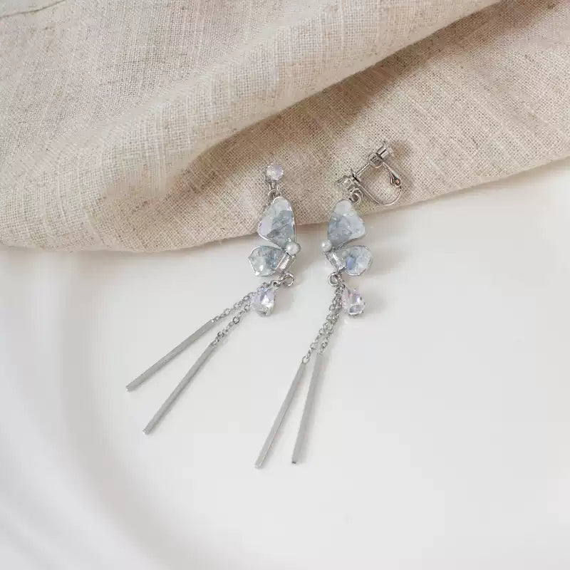 Ivara Pearl Wing Tassel Earrings