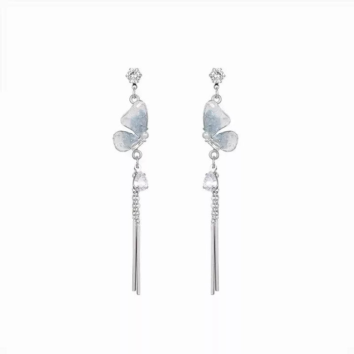 Ivara Pearl Wing Tassel Earrings