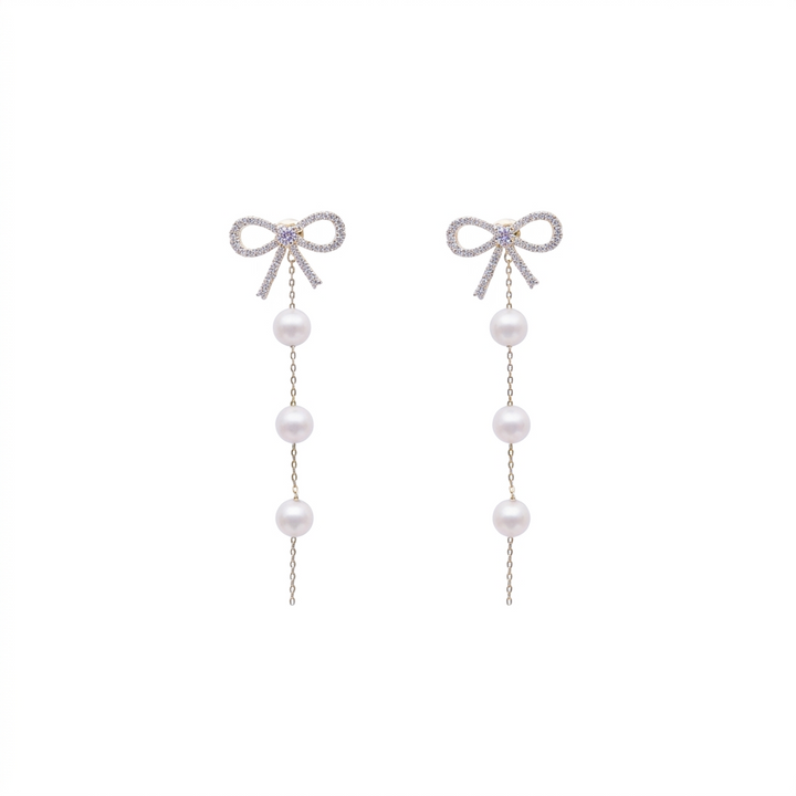 Clarissa Bow & Pearl Earrings