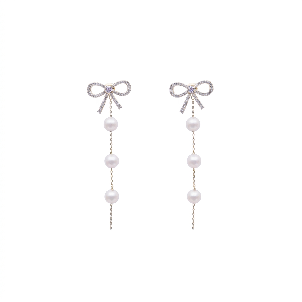 Clarissa Bow & Pearl Earrings