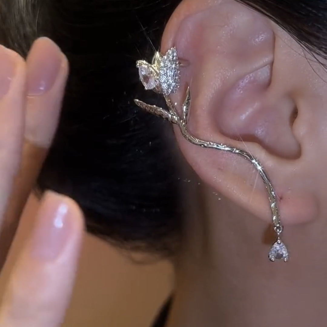 French Style Rose Ear Cuff