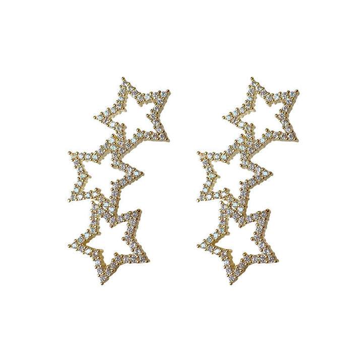 Sparkling Diamond Star Earrings