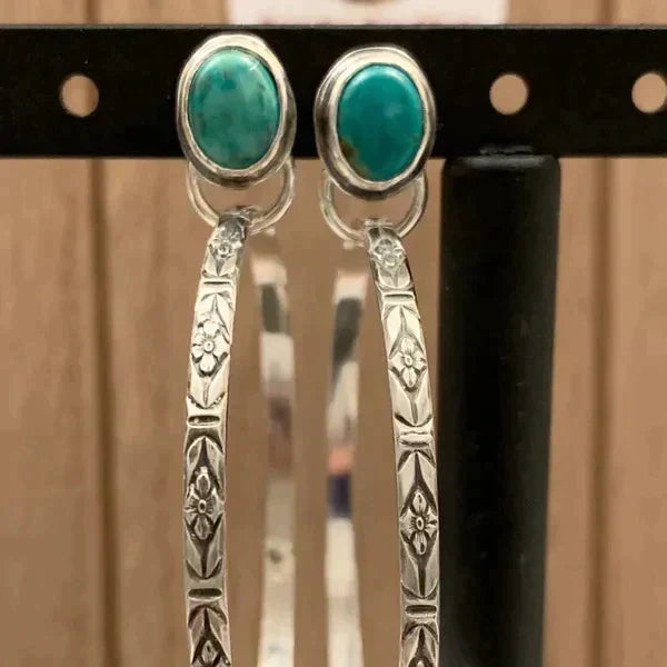 Vintage Boho Earrings Adorned with Onyx