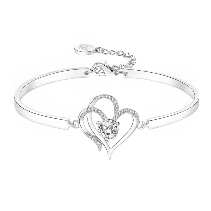 TO MY GRANDDAUGHTER- WE ARE CONNECTED BY HEART DIAMOND BRACELET