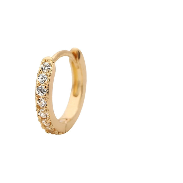 Hoops with white zirconias in 14-carat gold-plated copper. Multiple sizes