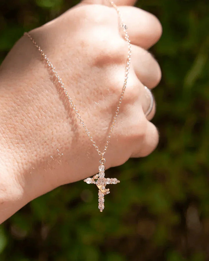 Necklace with Cross and Christ's Crown (Gold-Plated)