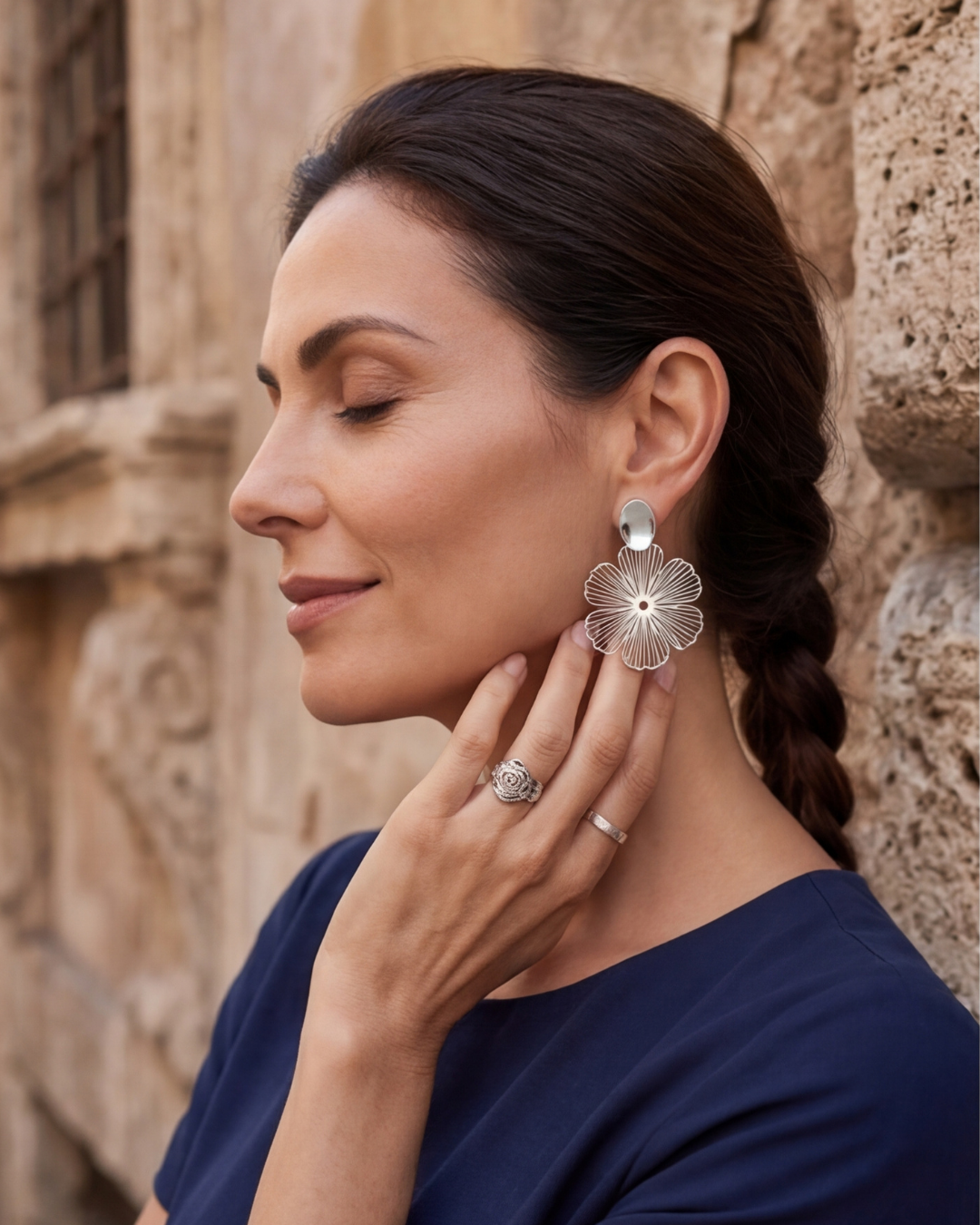 Clip Flower Earrings
