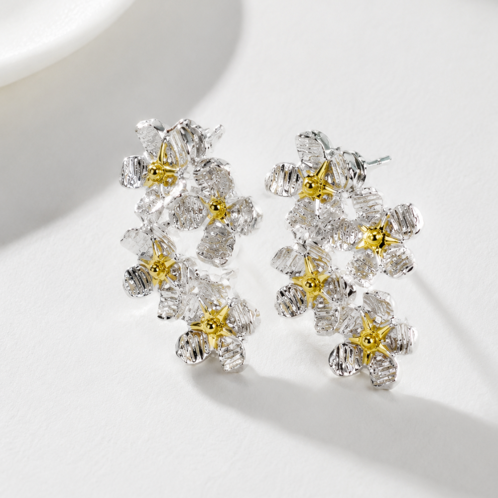 FORGET-ME-NOT FLORAL STUDS (PAIR)