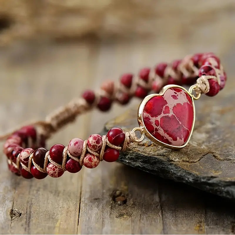 Boho-Chic Adjustable Heart Chakra Bracelet