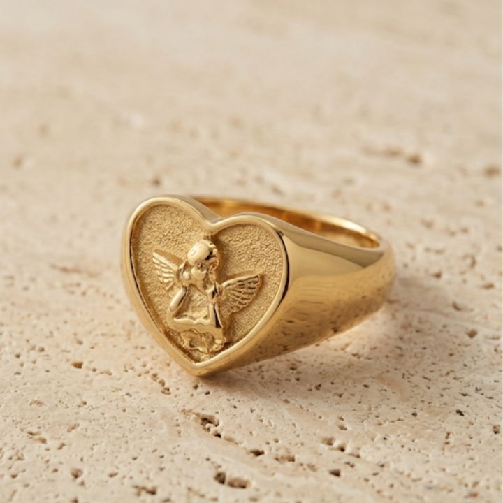 Heart Shaped Angel Ring