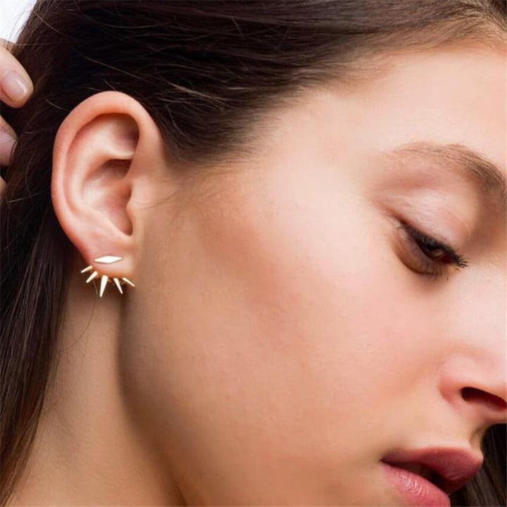 SPIKE GOLD EARRINGS (PAIR)