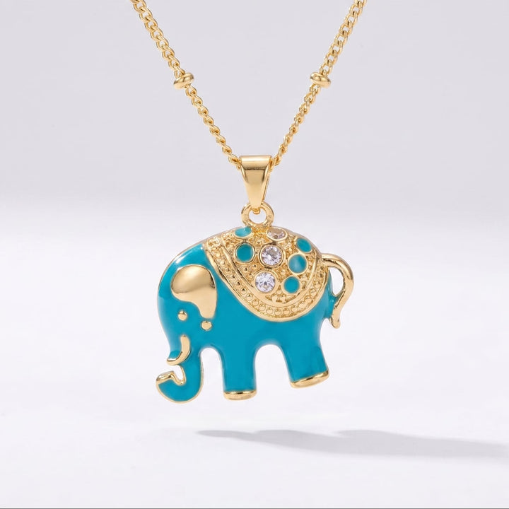Lucky Turquoise Elephant Necklace