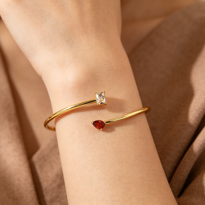 MOTHER AND DAUGHTER CUSTOM DOUBLE BIRTHSTONE BRACELET