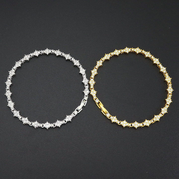 Classic Cluster Tennis Bracelet | White Gold