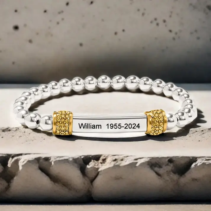 For Memorial - Missing You Always Custom Name And year Bead Bracelet