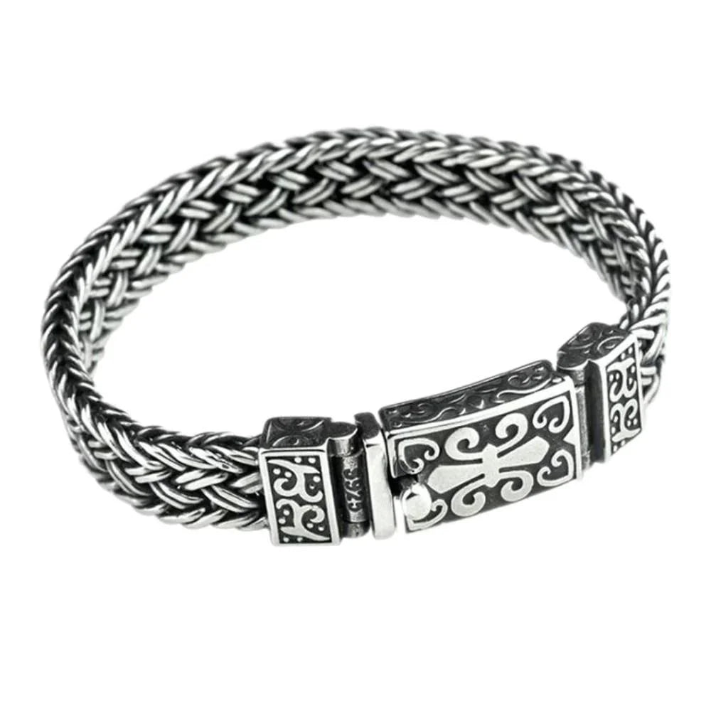 Silver Bracelet for Man Personality Woven