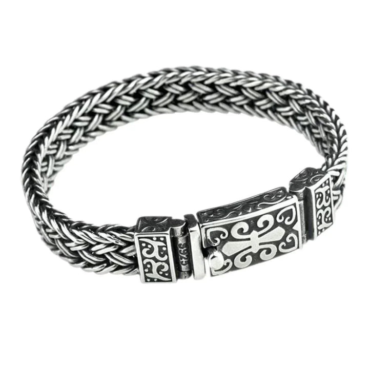 Silver Bracelet for Man Personality Woven