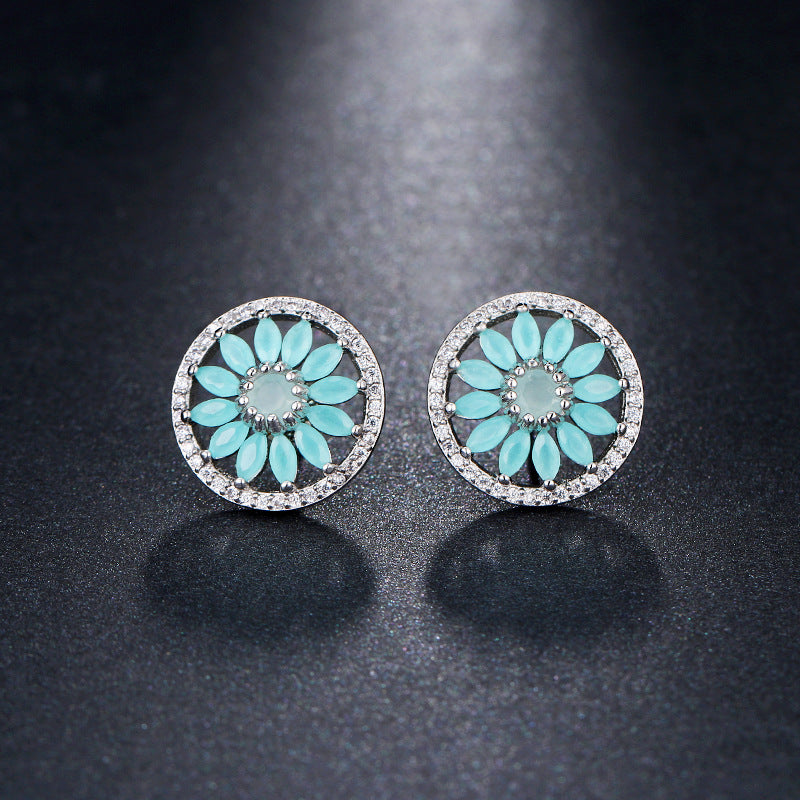 CRYSTAL FLOWER EARRINGS