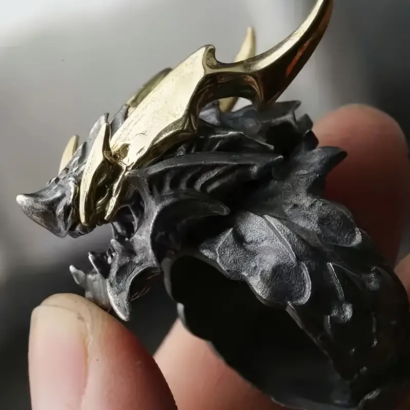 Retro Evil Dragon Adjustable Ring / Necklace