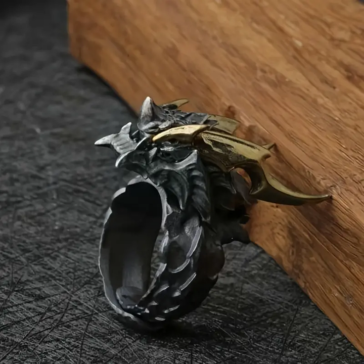 Retro Evil Dragon Adjustable Ring / Necklace