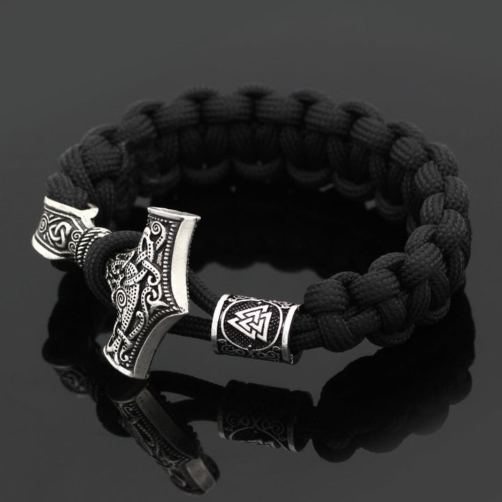 Thor's Hammer Braided Rope Viking Bracelet