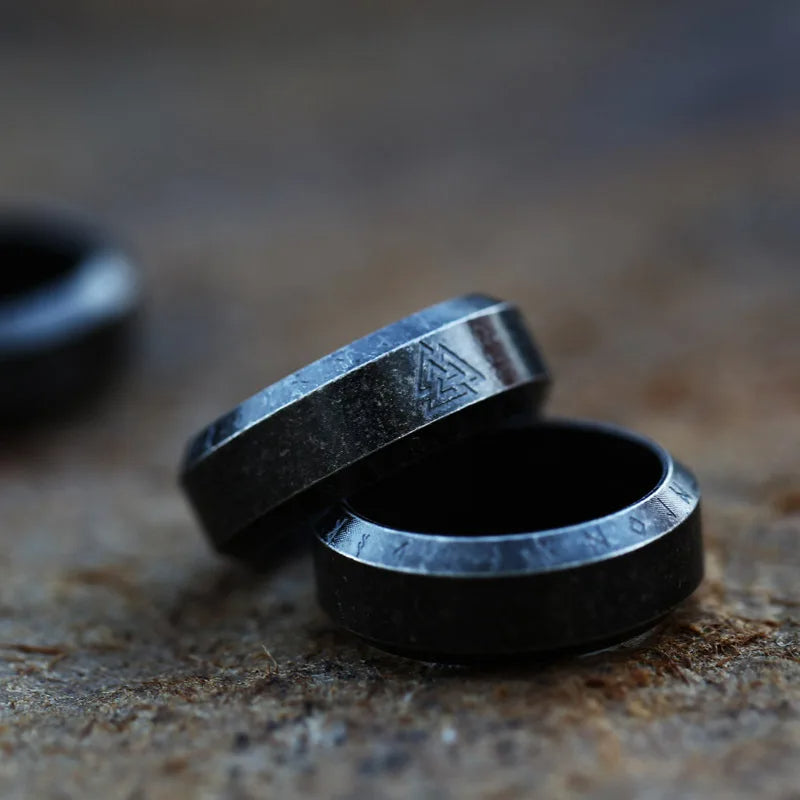WorldNorse Norse Dragon Runes Stainless Steel Viking Ring – Evelyn