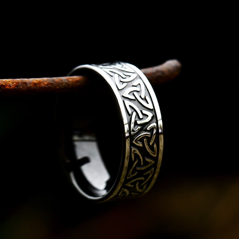 Nordic Viking Totem Celtic Knot Ring