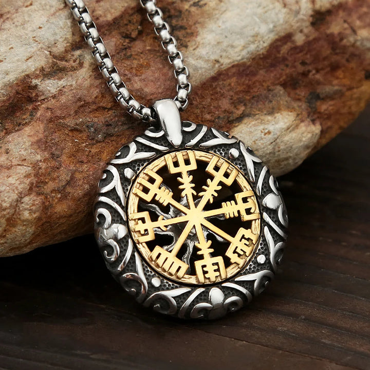 WorldNorse Nordic Rune Hollow Vegvisir Necklace