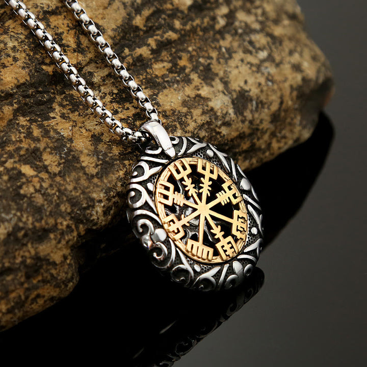 WorldNorse Nordic Rune Hollow Vegvisir Necklace