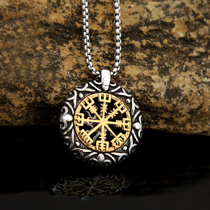 WorldNorse Nordic Rune Hollow Vegvisir Necklace