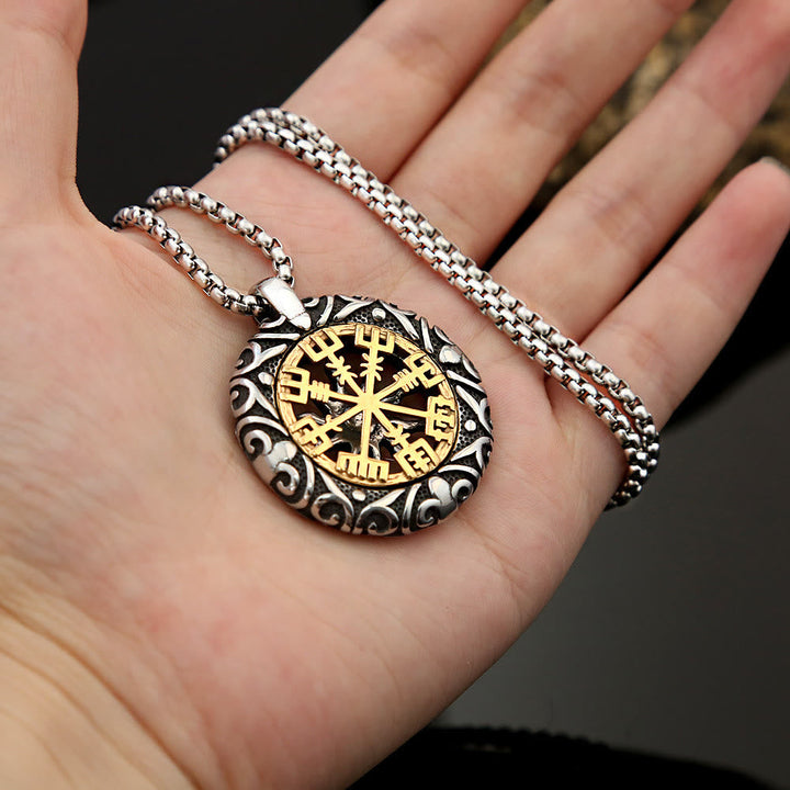 WorldNorse Nordic Rune Hollow Vegvisir Necklace