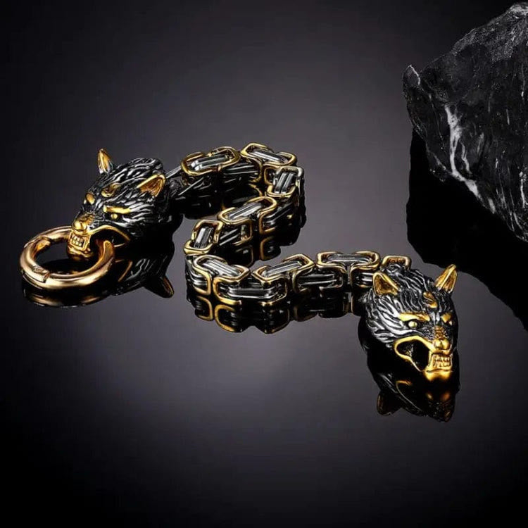 WorldNorse Nordic Geri And Freki Wolves Bracelet