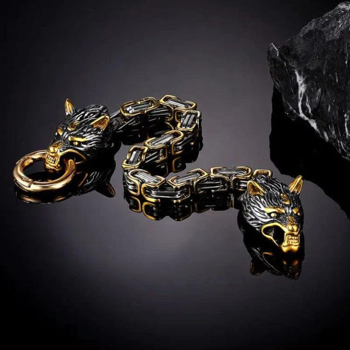 WorldNorse Nordic Geri And Freki Wolves Bracelet