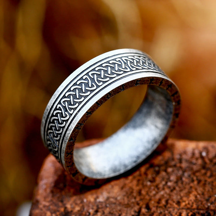 Odin Celtic Knot Rune Stainless Steel Ring