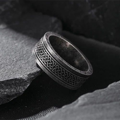Odin Celtic Knot Rune Stainless Steel Ring