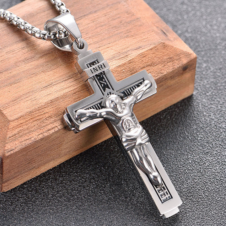 Christianartworkshop Crafted Jesus Christianartworkshop Crucifix Titanium Necklace