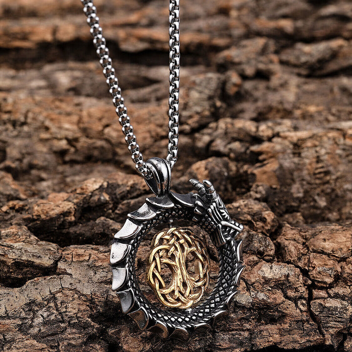 Jormungandr Around Tree Of Life Necklace