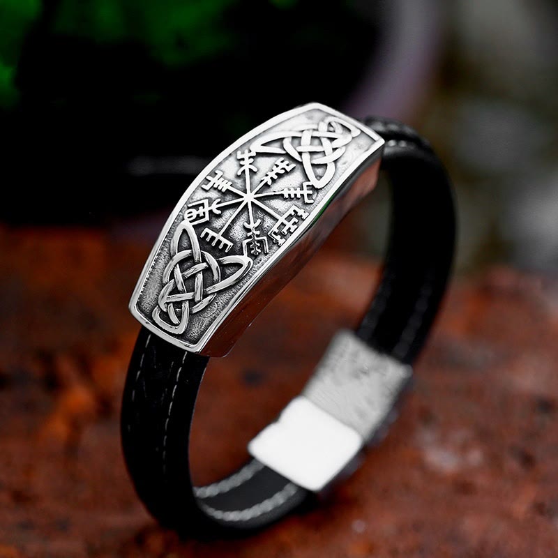 Classic Viking Vegvisir And Celtic Knot  Bracelet